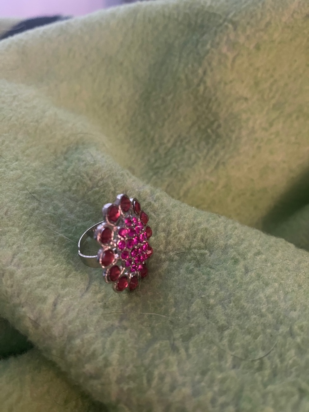 Pink Crystal Floral Cocktail Ring - Women Jewelry